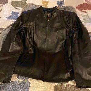 NWOT. Beautiful black leather jacket. Great for the fall.